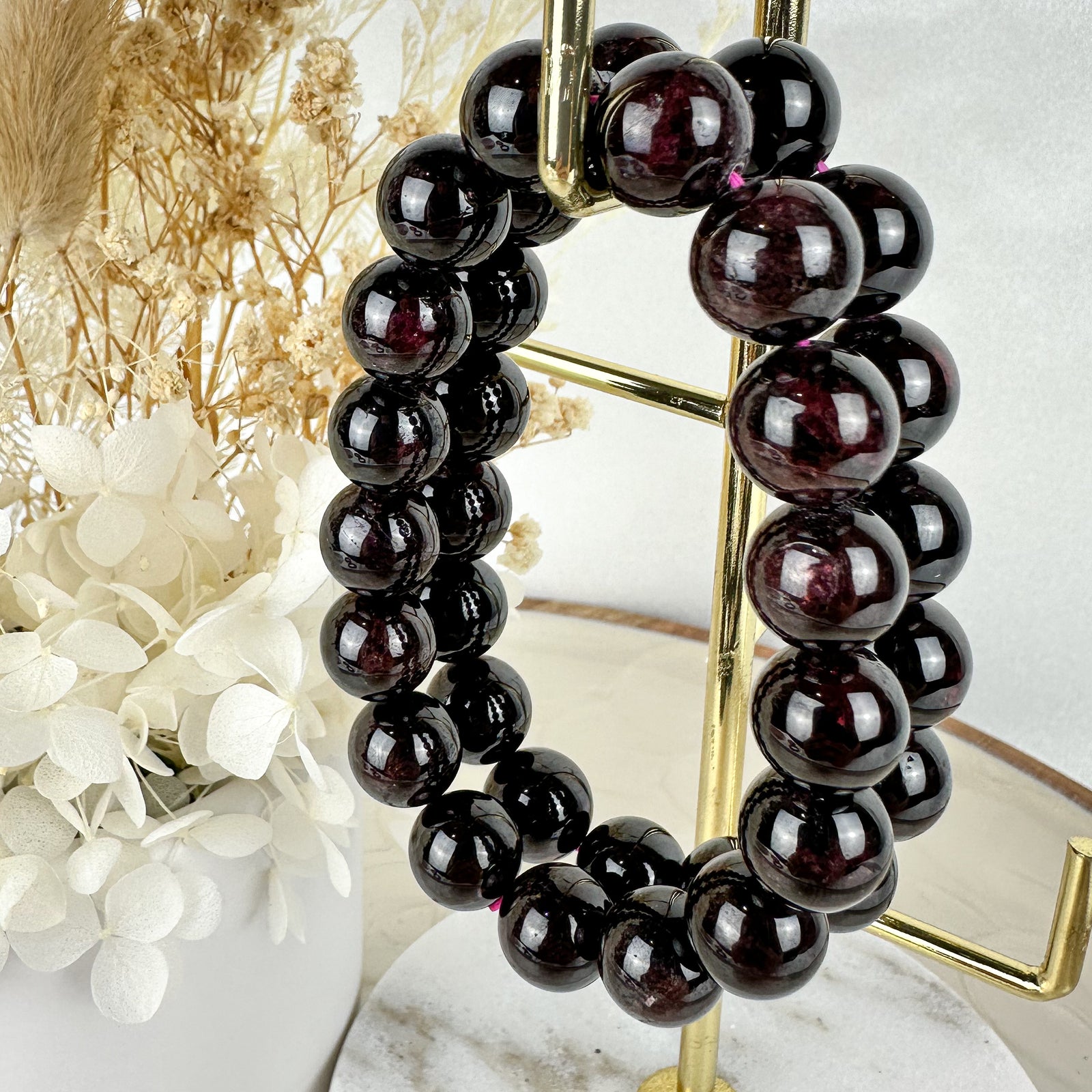 Handmade Deep Red Garnet Bracelet