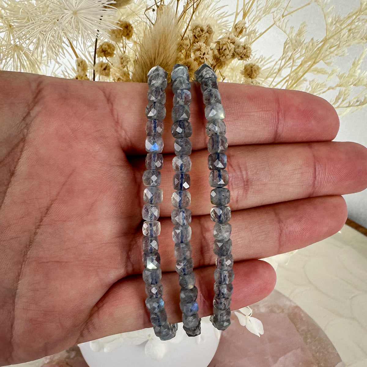 High Quality Labradorite Faceted Bracelet - Flashy Beauty