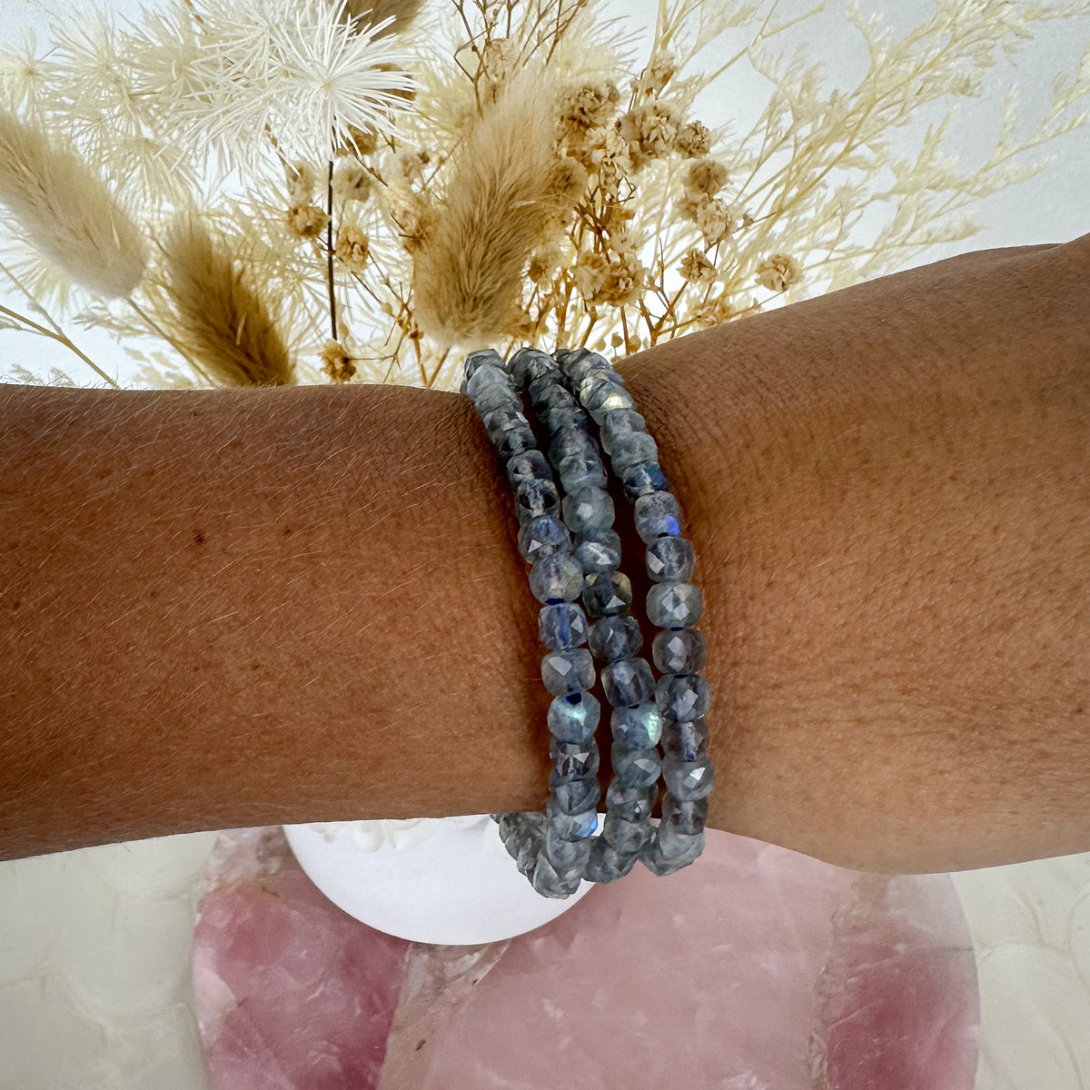 High Quality Labradorite Faceted Bracelet - Flashy Beauty