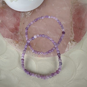 Divine Kunzite Faceted Mini Beaded Bracelet - High-Quality Gems