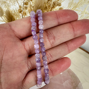 Divine Kunzite Faceted Mini Beaded Bracelet - High-Quality Gems