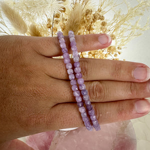 Divine Kunzite Faceted Mini Beaded Bracelet - High-Quality Gems
