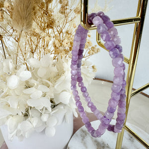 Divine Kunzite Faceted Mini Beaded Bracelet - High-Quality Gems