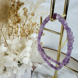 Divine Kunzite Faceted Mini Beaded Bracelet - High-Quality Gems