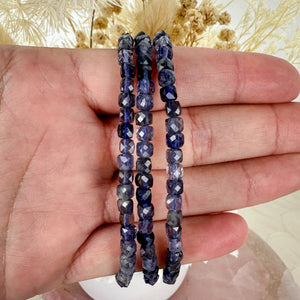 Beautiful Blue Iolite Faceted Bracelet - 16cm