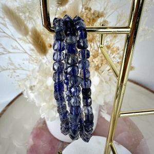 Beautiful Blue Iolite Faceted Bracelet - 16cm