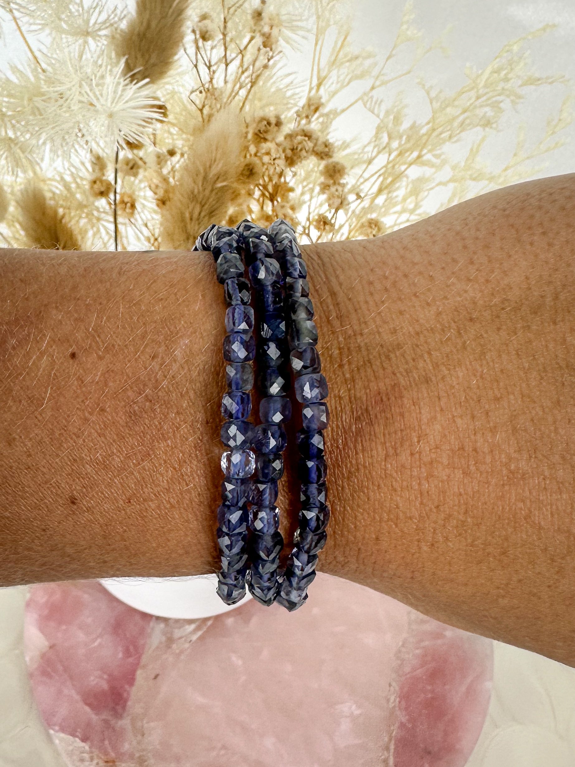 Beautiful Blue Iolite Faceted Bracelet - 16cm