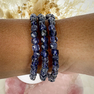Beautiful Blue Iolite Faceted Bracelet - 16cm