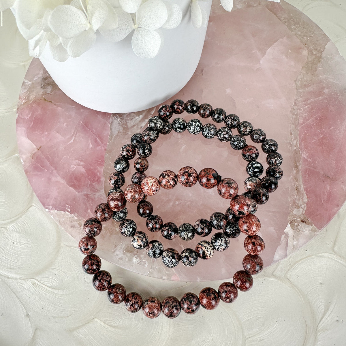 Ravishing Snowflake Obsidian Bracelet - Stunning Tone