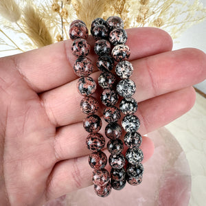Ravishing Snowflake Obsidian Bracelet - Stunning Tone