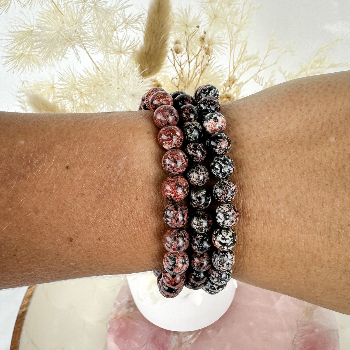 Ravishing Snowflake Obsidian Bracelet - Stunning Tone