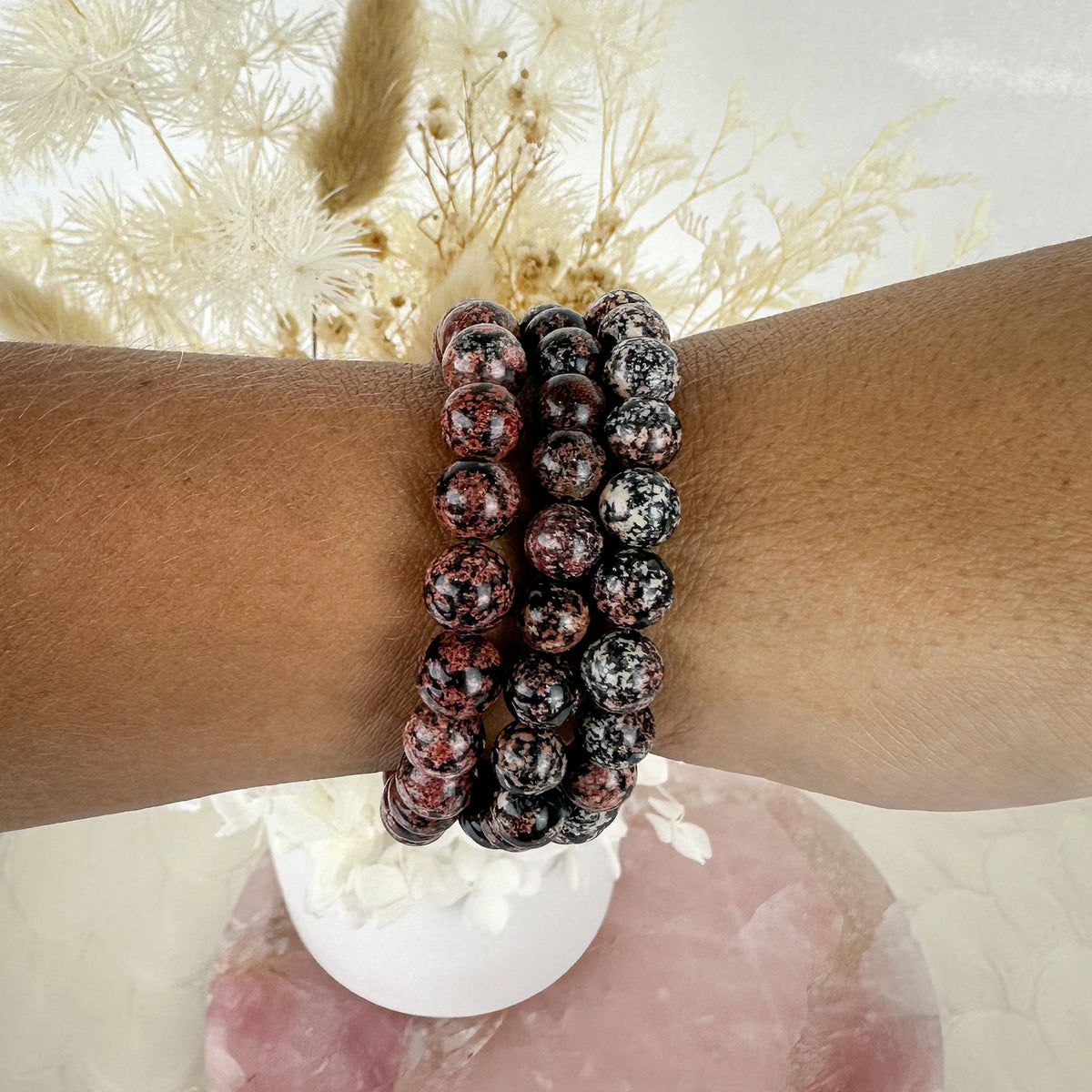 Ravishing Snowflake Obsidian Bracelet - Stunning Tone