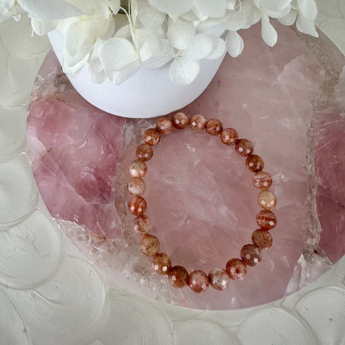 Handmade Faceted Sunstone Bracelet - High Quality
