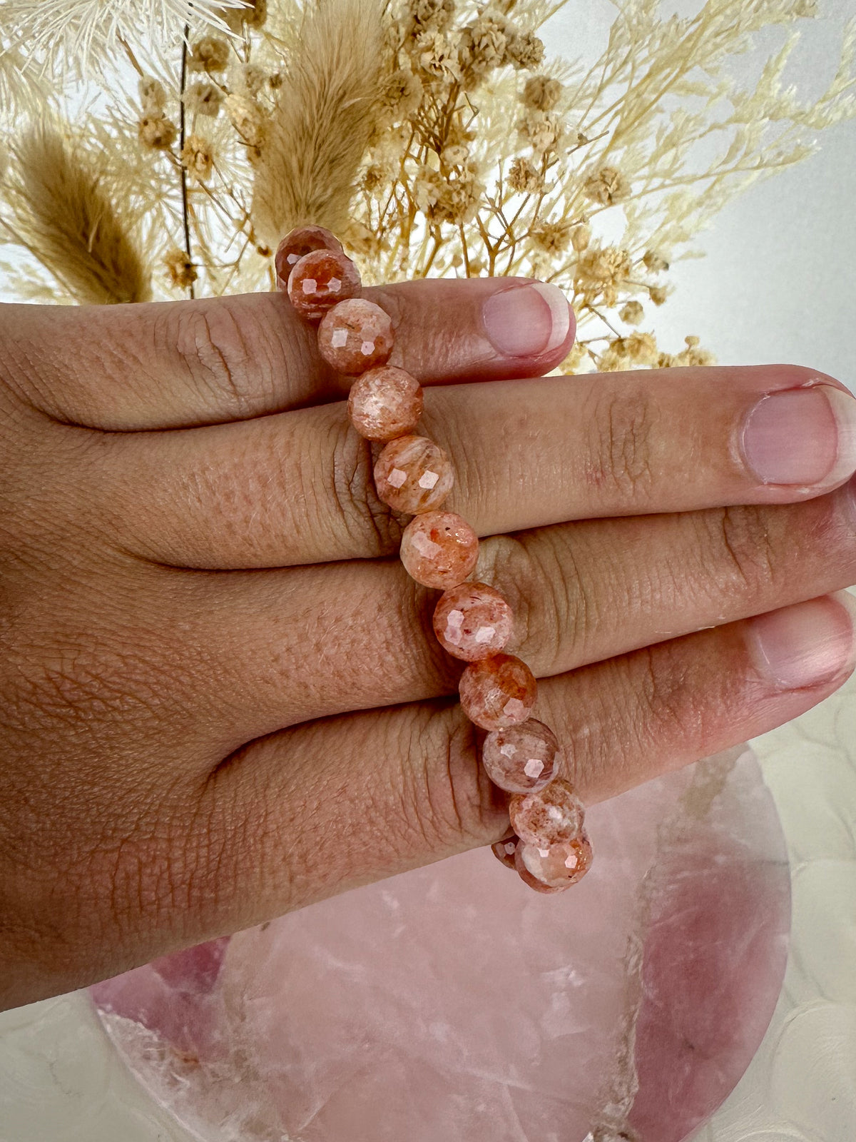Handmade Faceted Sunstone Bracelet - High Quality