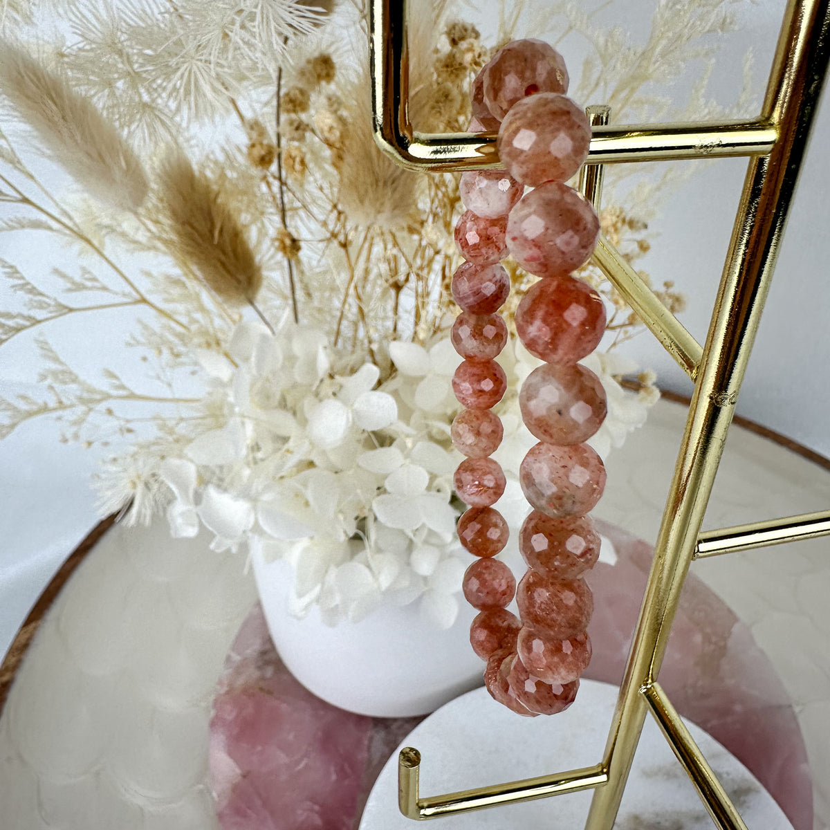 Handmade Faceted Sunstone Bracelet - High Quality