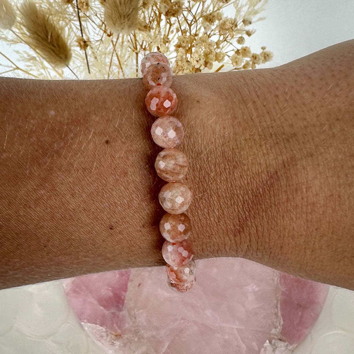 Handmade Faceted Sunstone Bracelet - High Quality