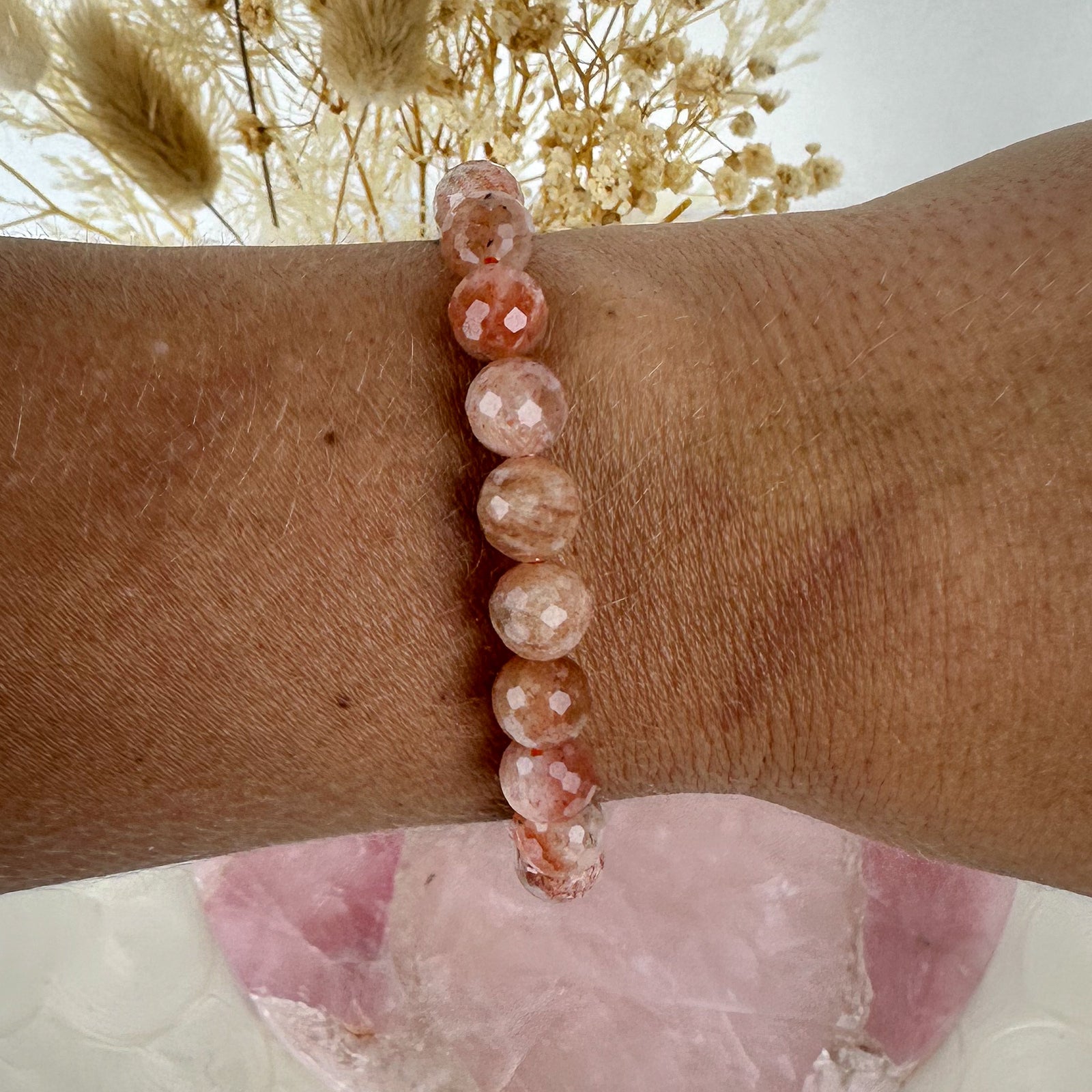 Handmade Faceted Sunstone Bracelet - High Quality