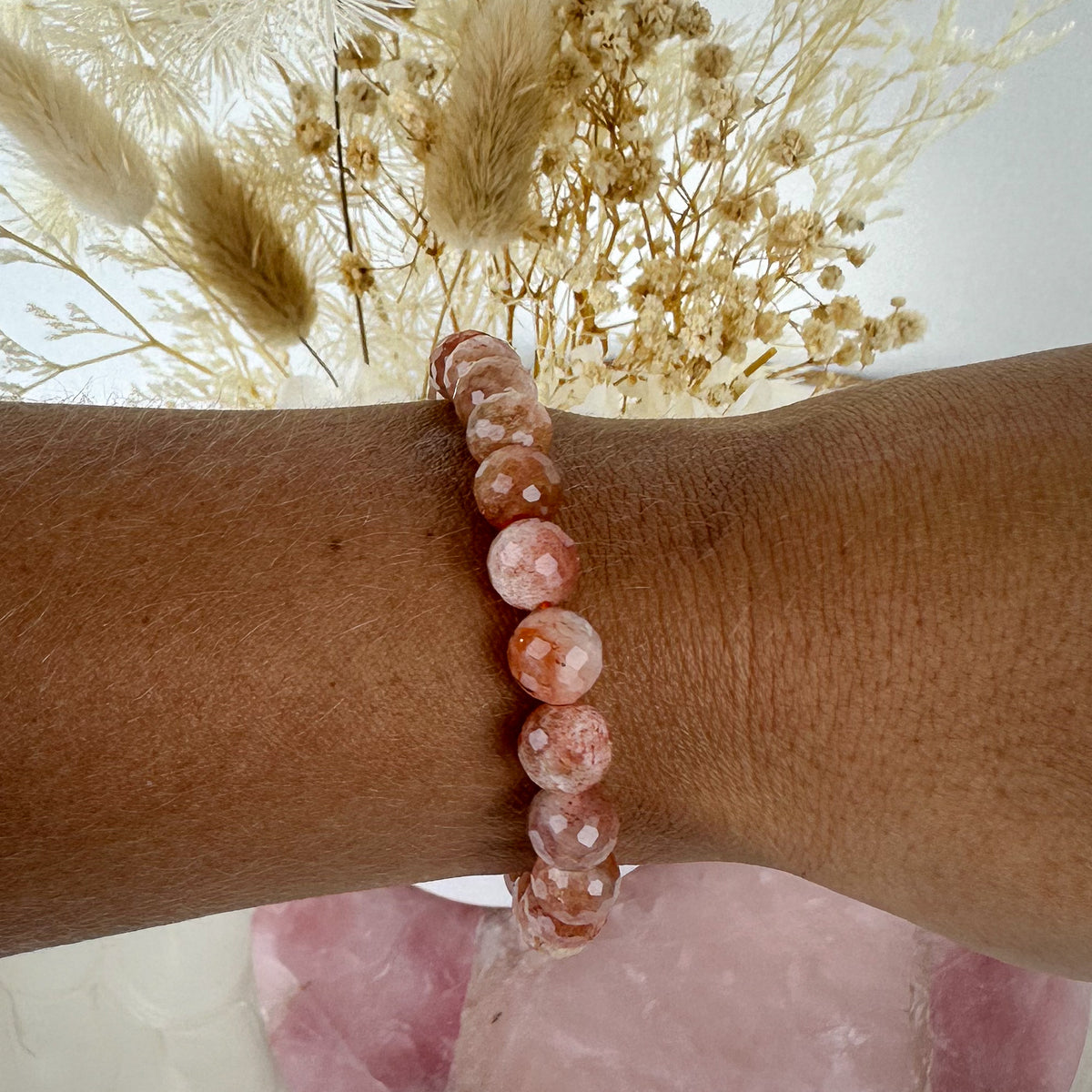 Handmade Faceted Sunstone Bracelet - High Quality