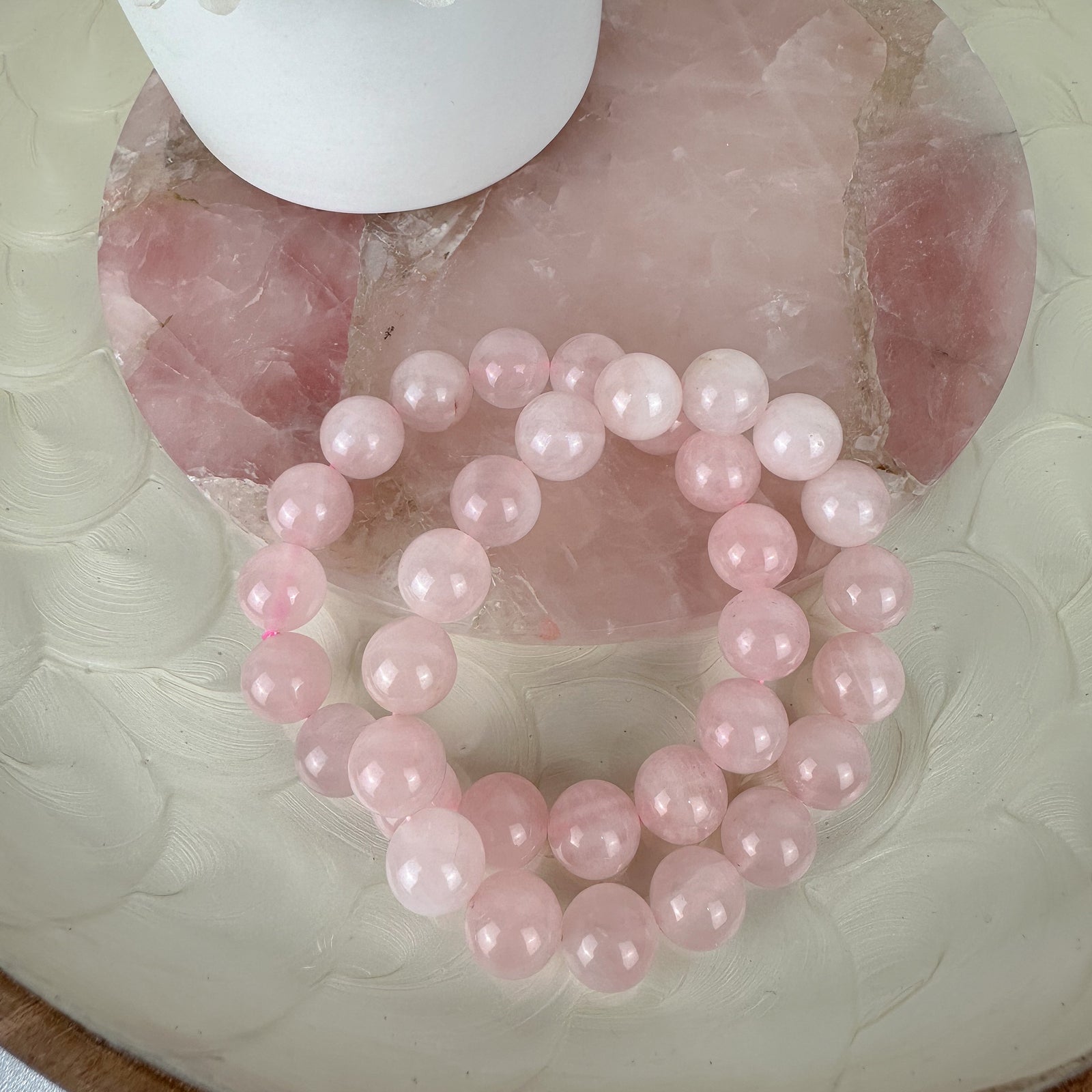 High-Quality Rose Quartz Bracelet - 17cm