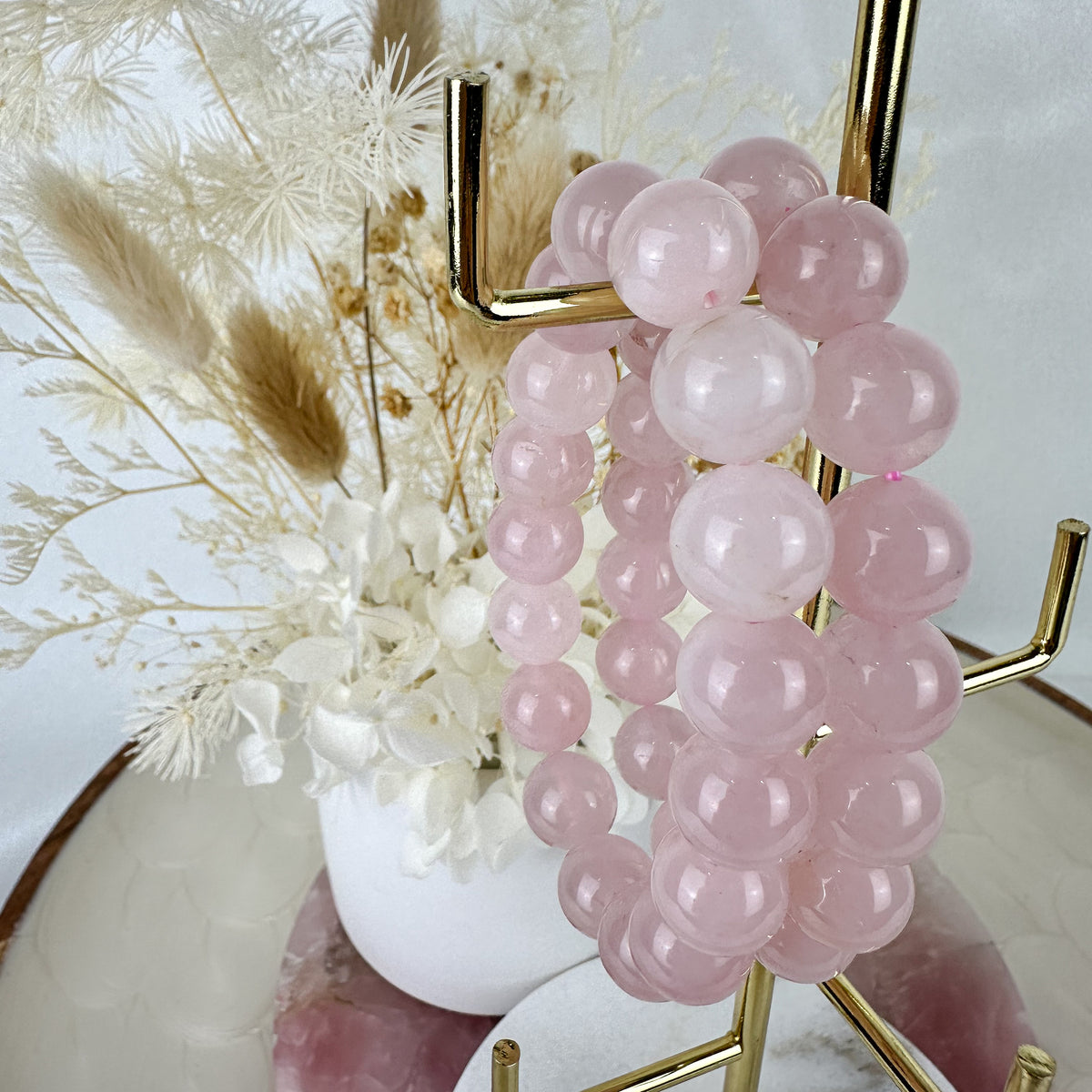 High-Quality Rose Quartz Bracelet - 17cm