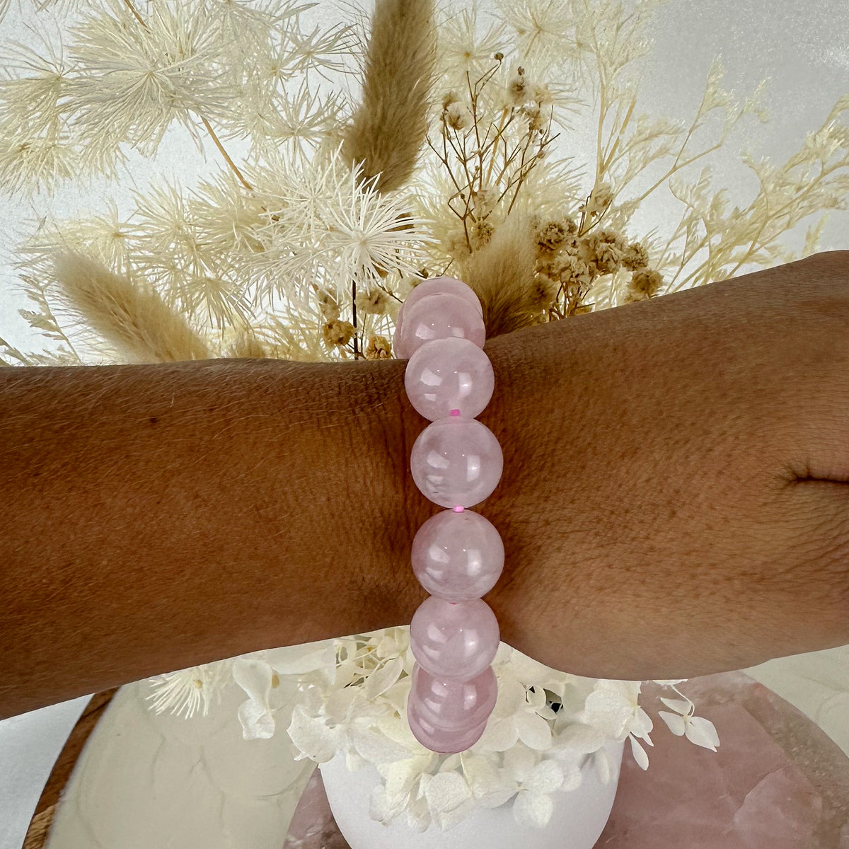 High-Quality Rose Quartz Bracelet - 17cm