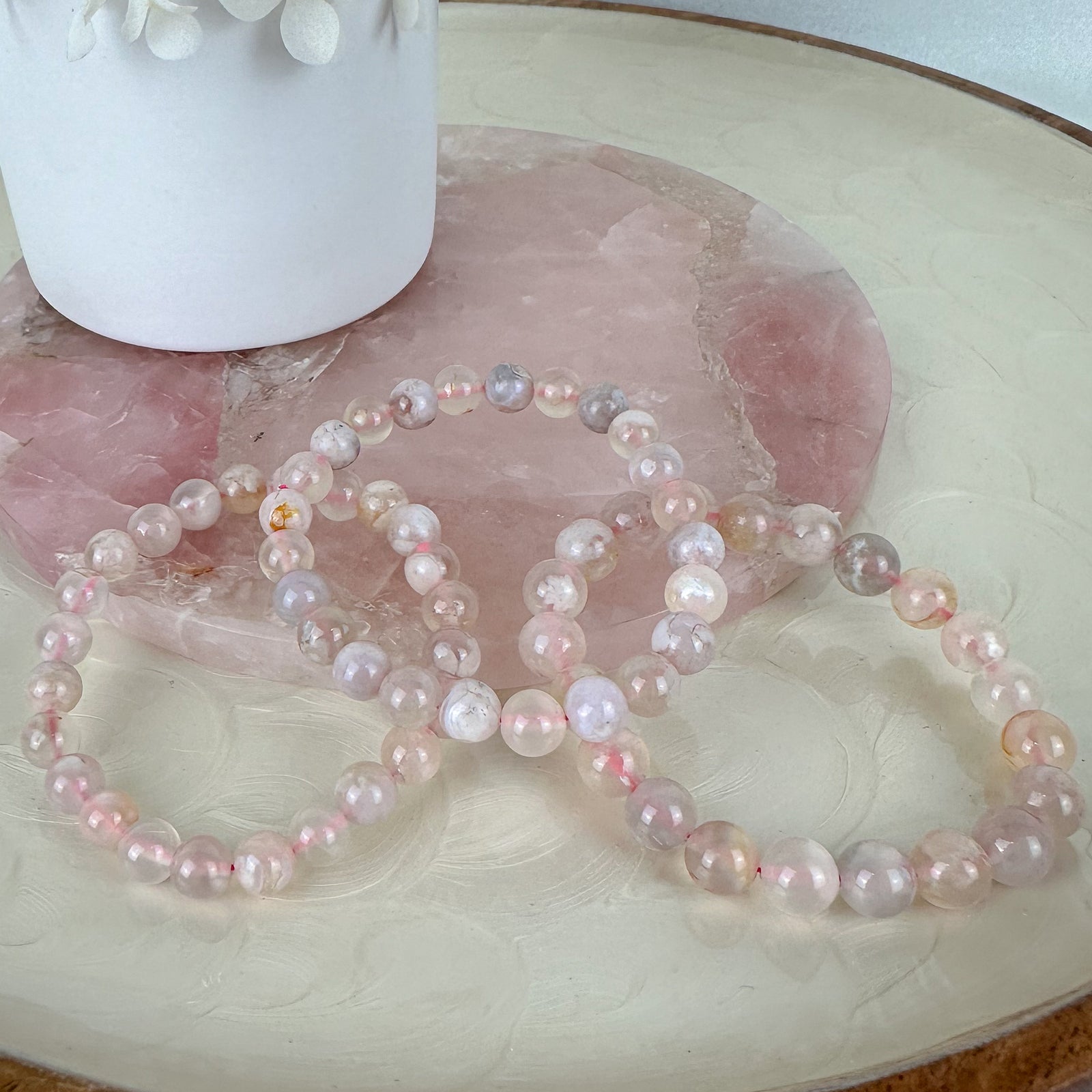 Flower Agate Bracelet - Natural Beauty and Tranquility
