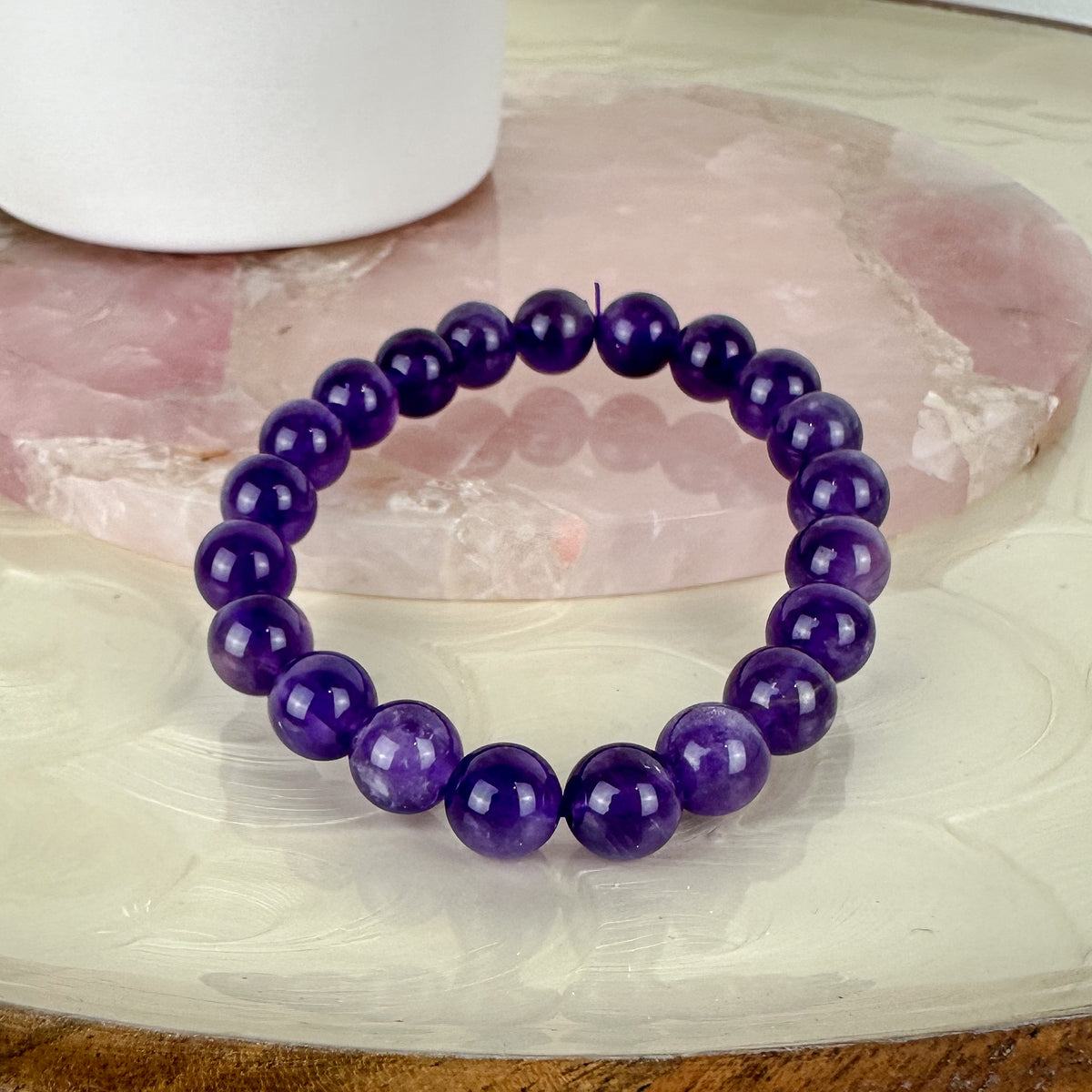 Handmade Amethyst Bracelet - 8mm Beads