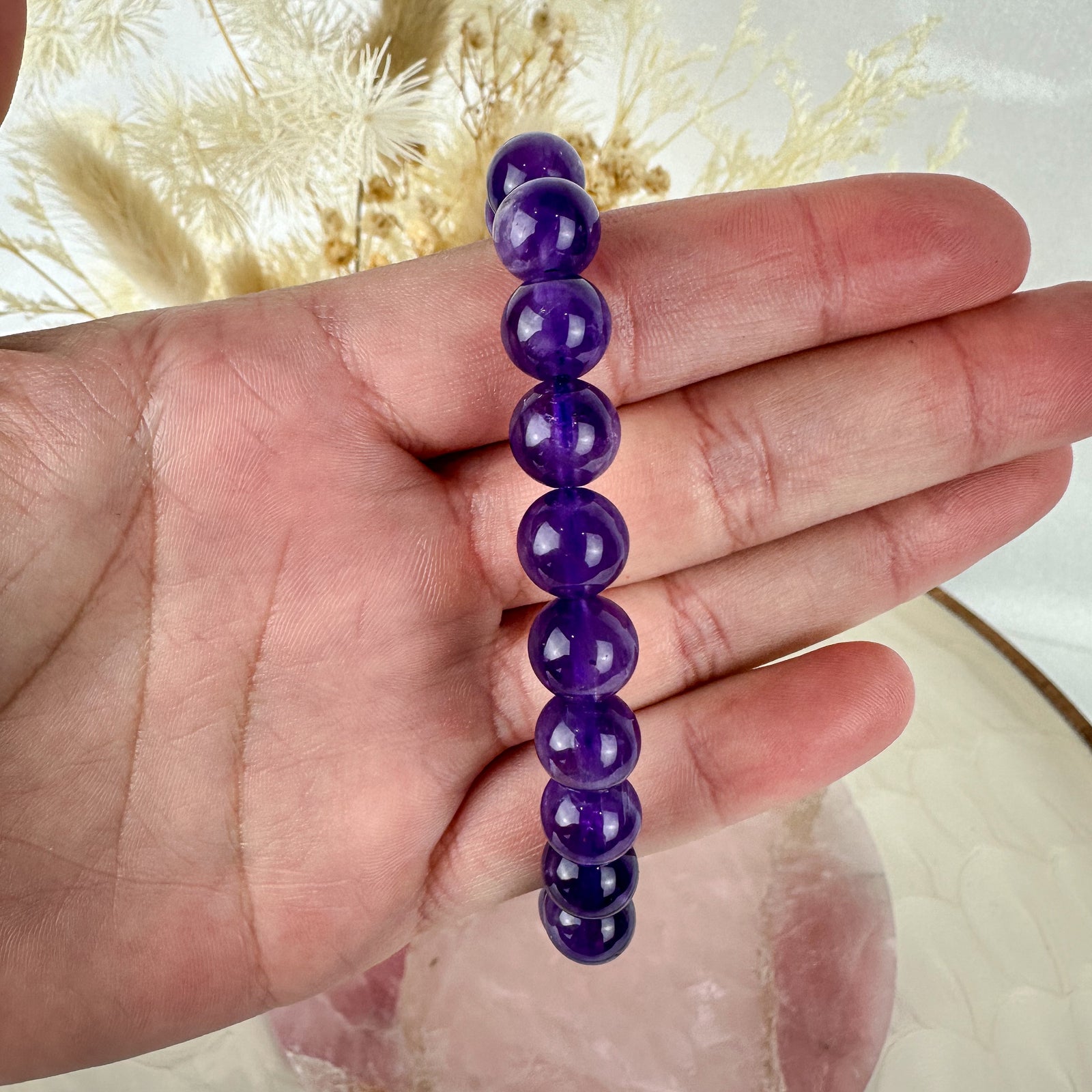 Handmade Amethyst Bracelet - 8mm Beads