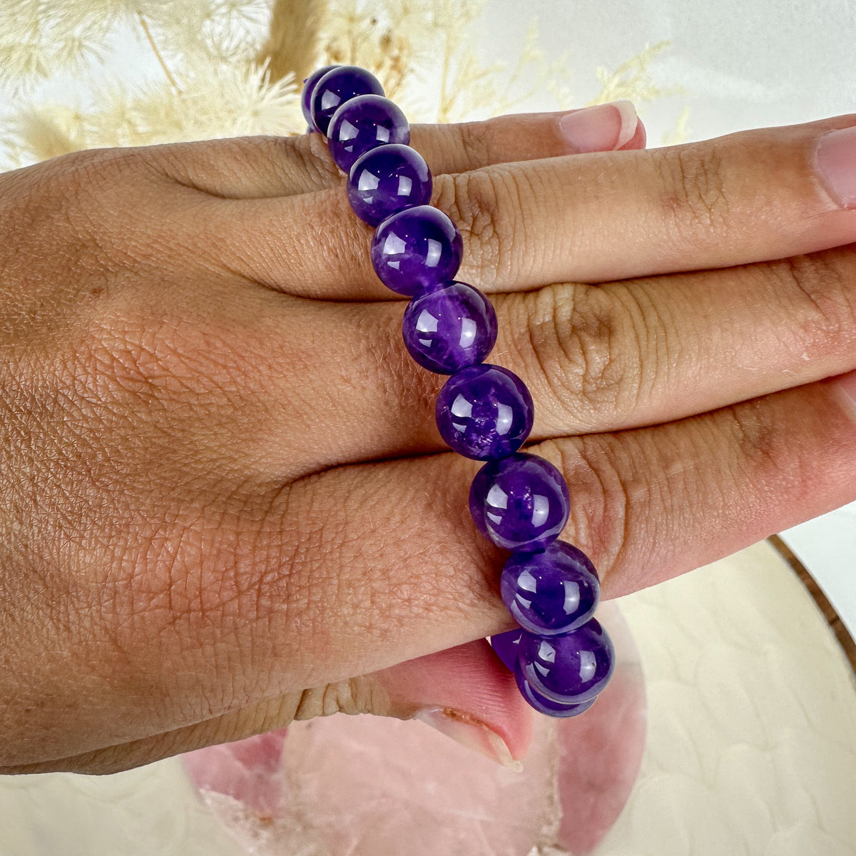 Handmade Amethyst Bracelet - 8mm Beads