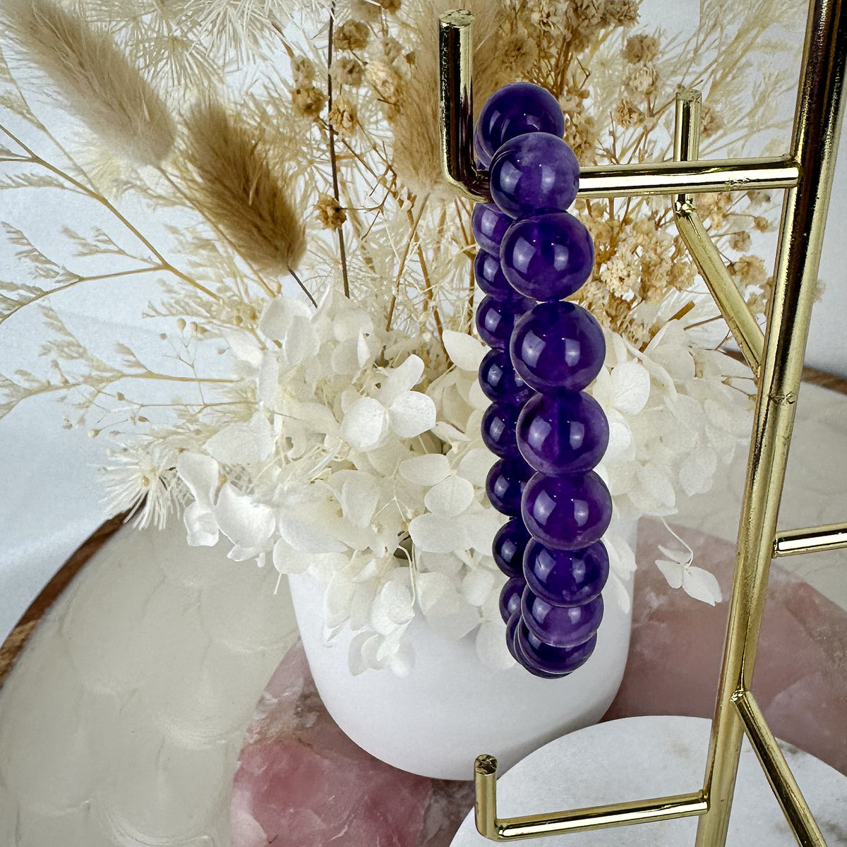 Handmade Amethyst Bracelet - 8mm Beads