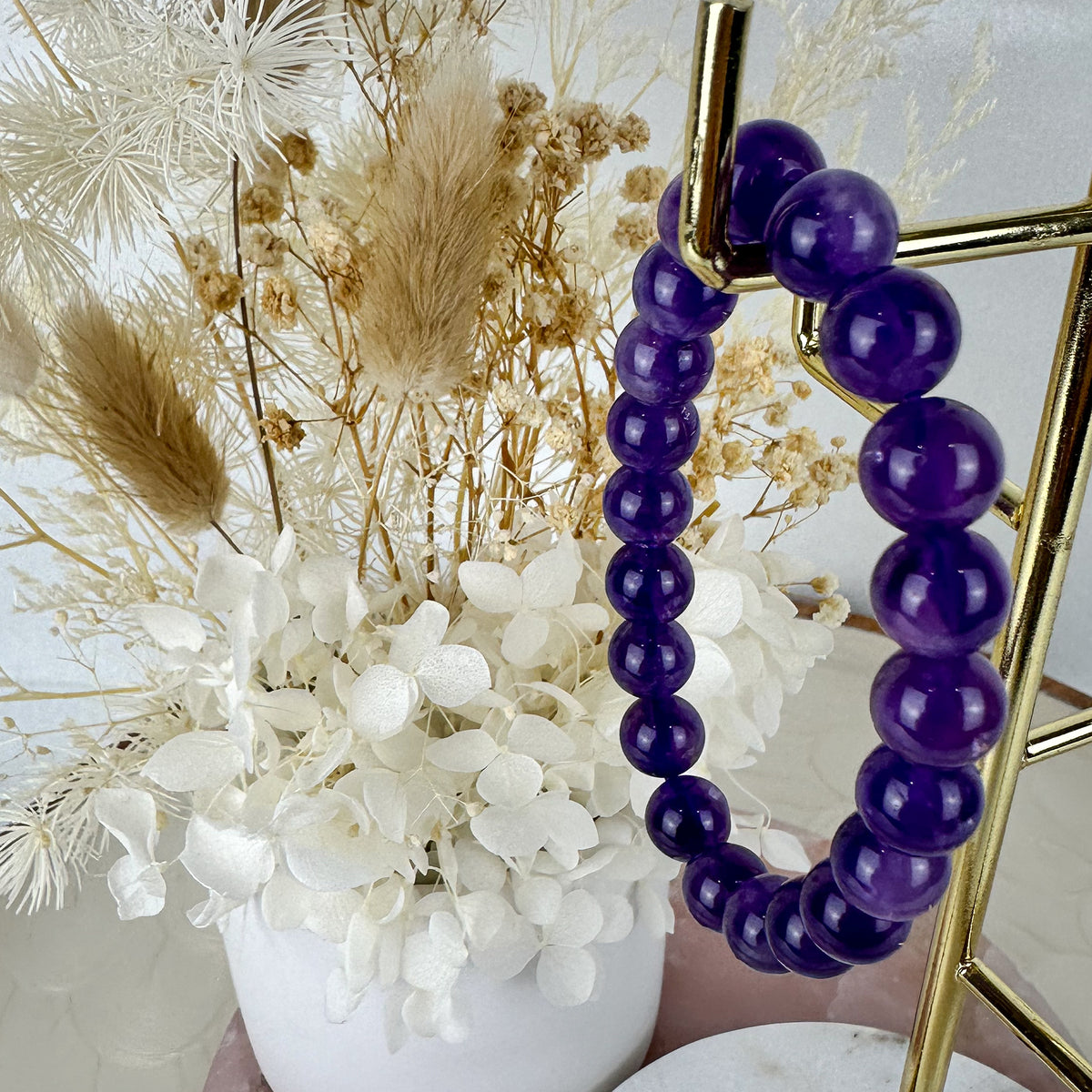 Handmade Amethyst Bracelet - 8mm Beads
