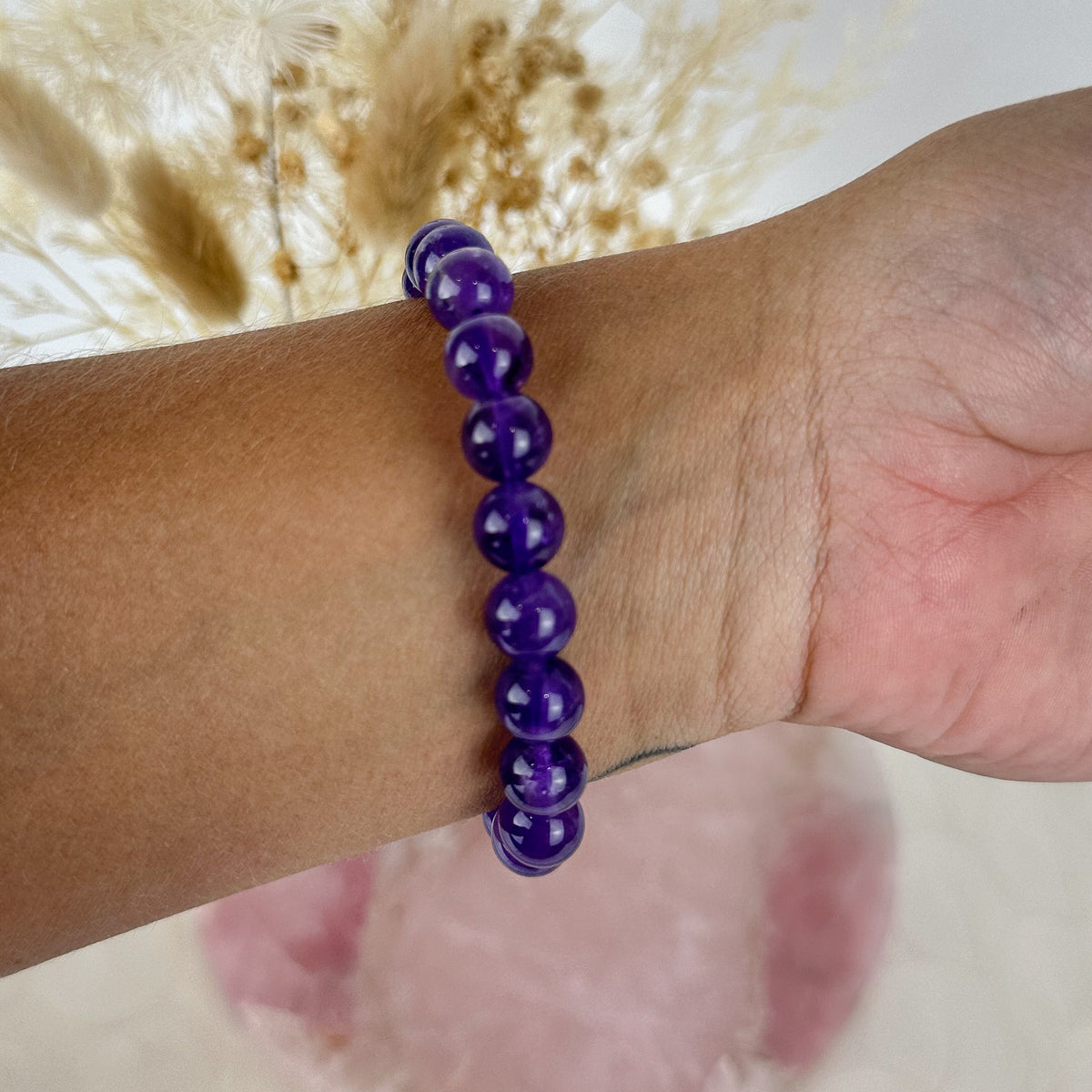 Handmade Amethyst Bracelet - 8mm Beads