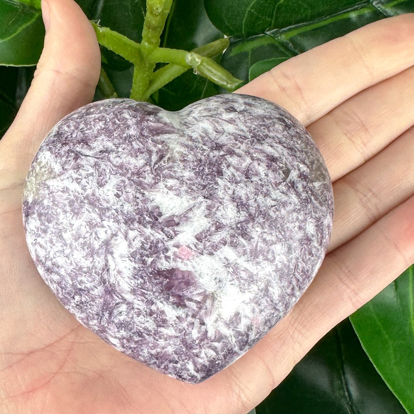 Lepidolite Crystal Heart | Emotional Balance & Peaceful Energy