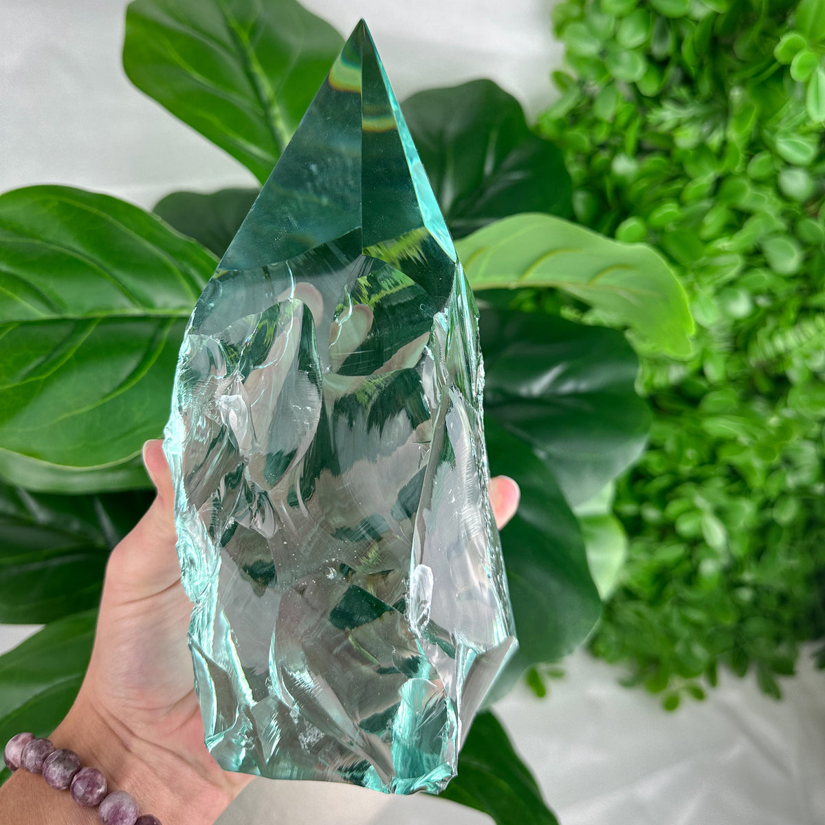 Large Aqua Obsidian Freeform Point (Approx. 2.13kg) – Volcanic Glass from Mexico for Protection & Clarity