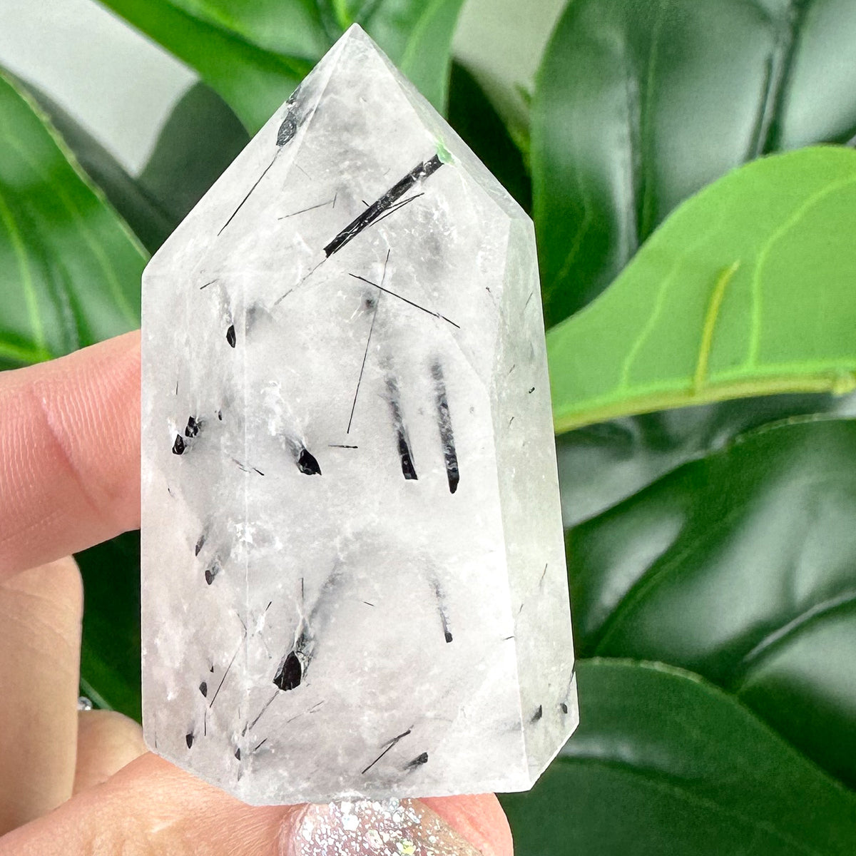 Quartz with Black Tourmaline Rutile