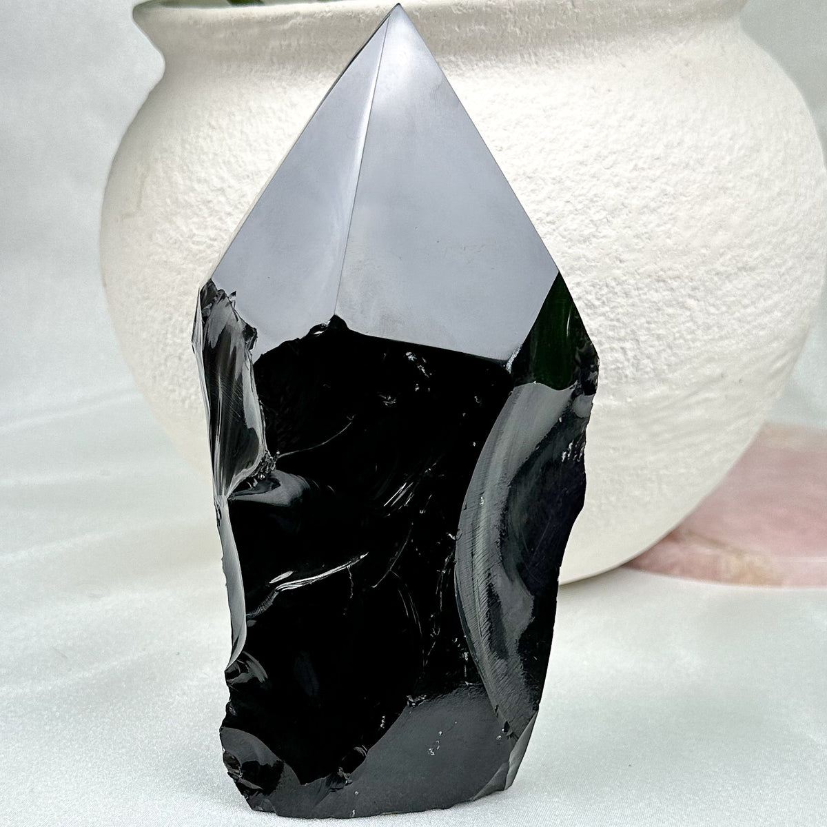 XL Black Obsidian Point from Mexico | Protection, Grounding & Energy Cleansing