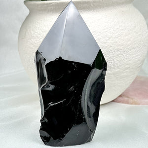 XL Black Obsidian Point from Mexico | Protection, Grounding & Energy Cleansing
