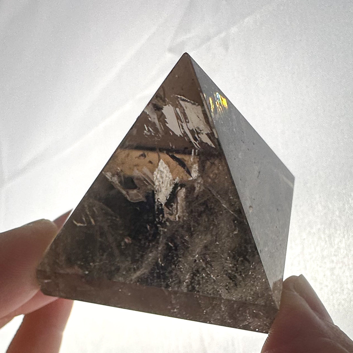 Smokey Quartz Pyramid - Radiant Rainbows, 99g