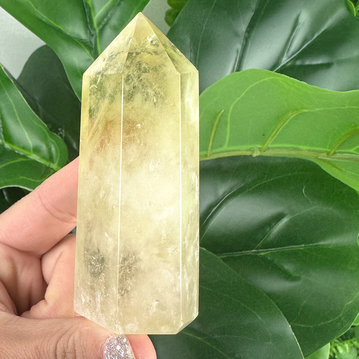 Citrine Polished Tower 140grams with rainbow