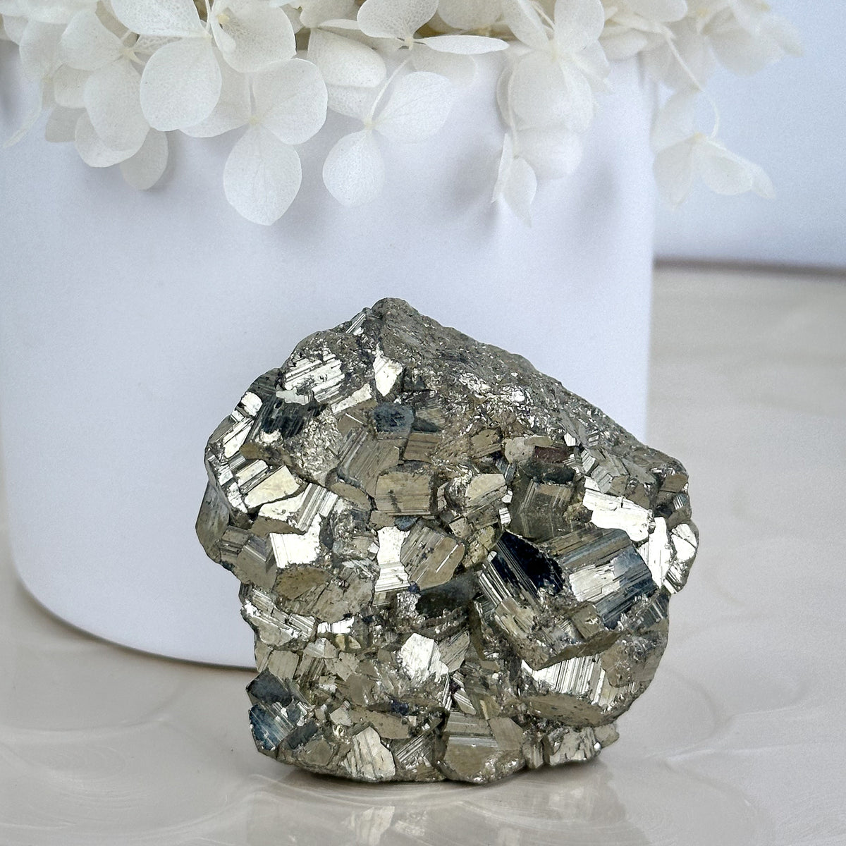 Golden Radiance: High-Quality Pyrite Cluster of Power