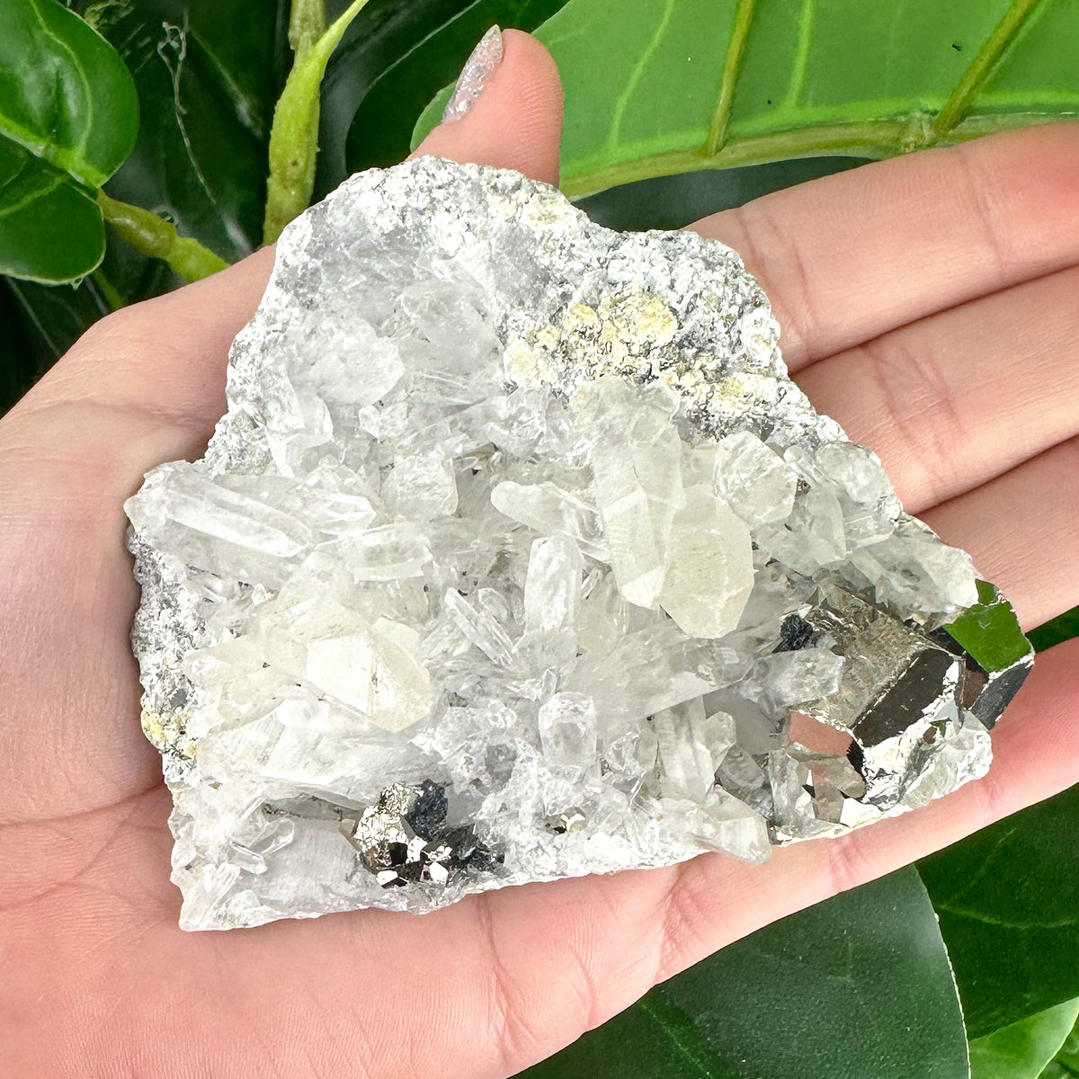 Clear Quartz Cluster With Pyrite 141grams