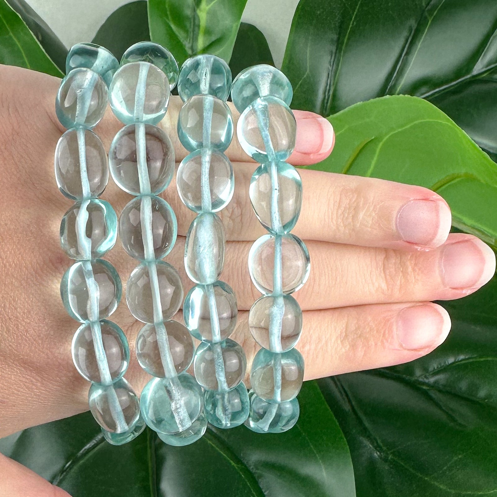Blue Aqua Obsidian Nugget Bracelet – Calming Energy & Spiritual Protection