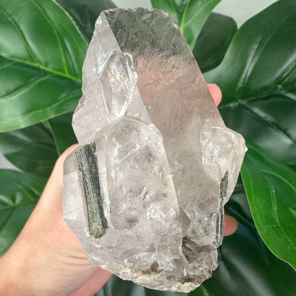 Premium Epidote in Quartz Cluster | Manifestation & Healing Energy