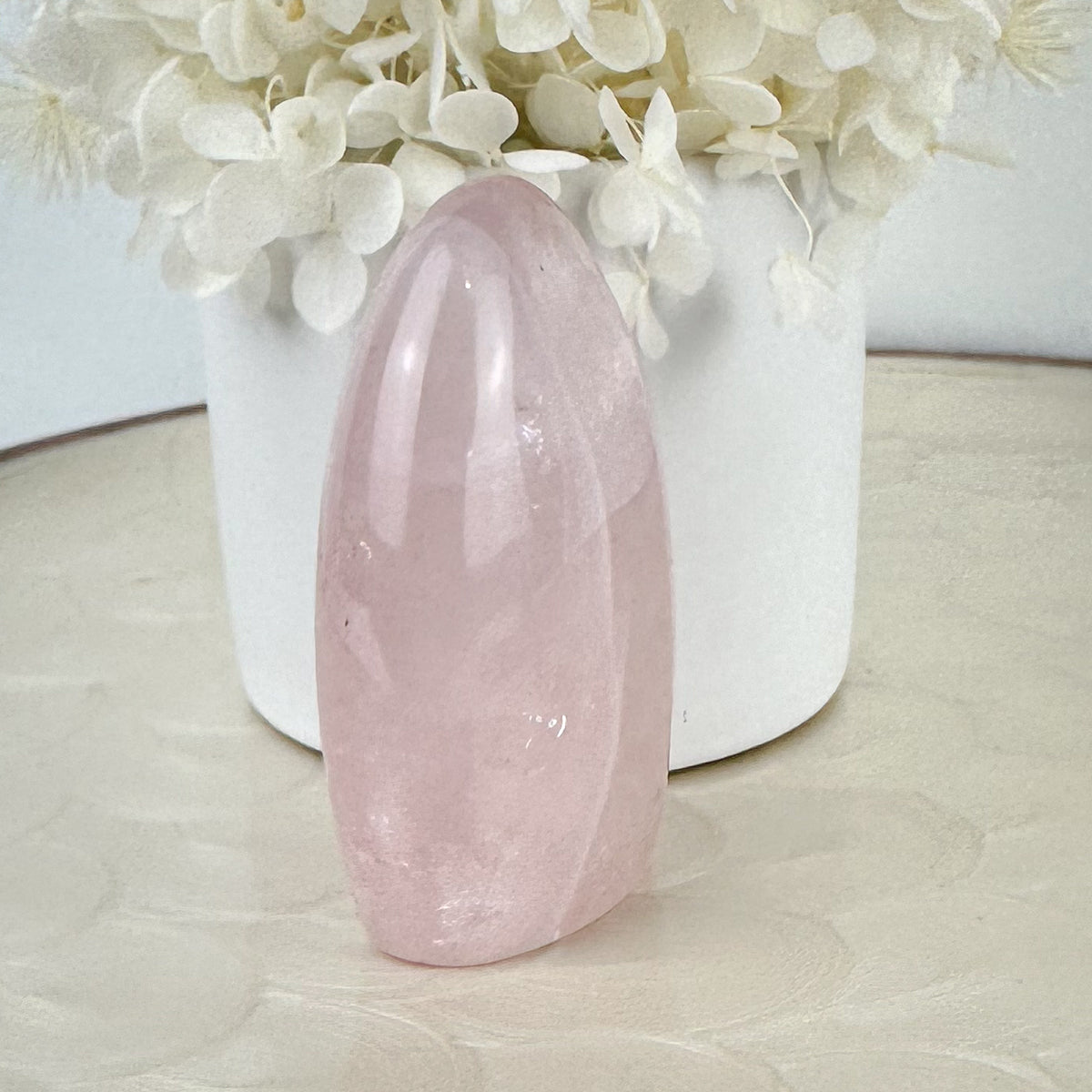Rose Quartz Dome - Illuminated with Rainbows, 173g