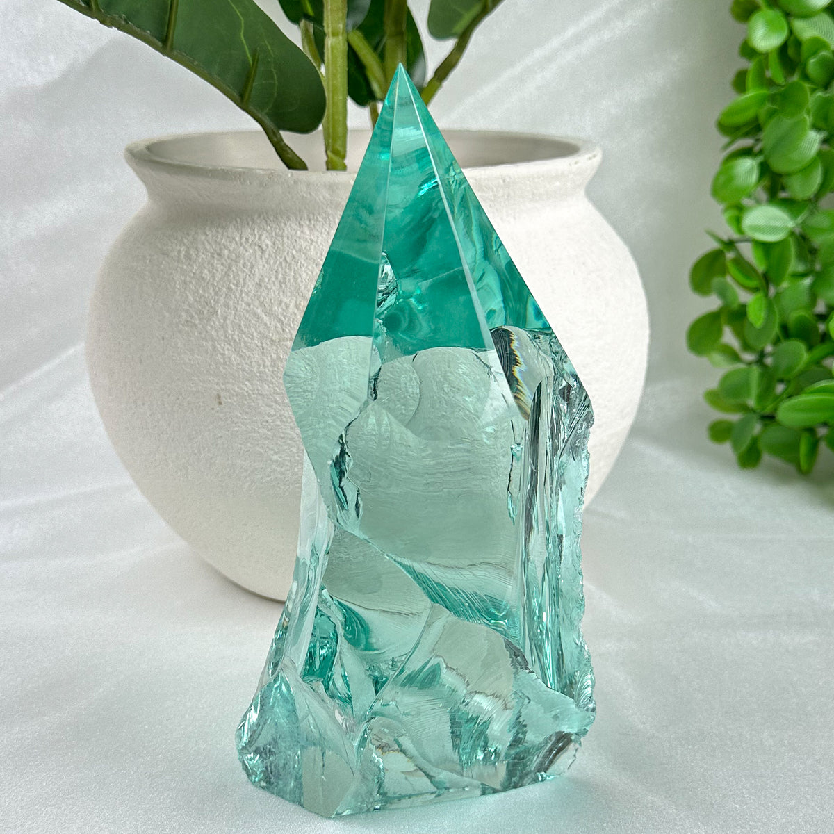 Aqua Obsidian Freeform Tower (Approx. 1.78kg) – Protective Volcanic Glass from Mexico for Energy & Clarity