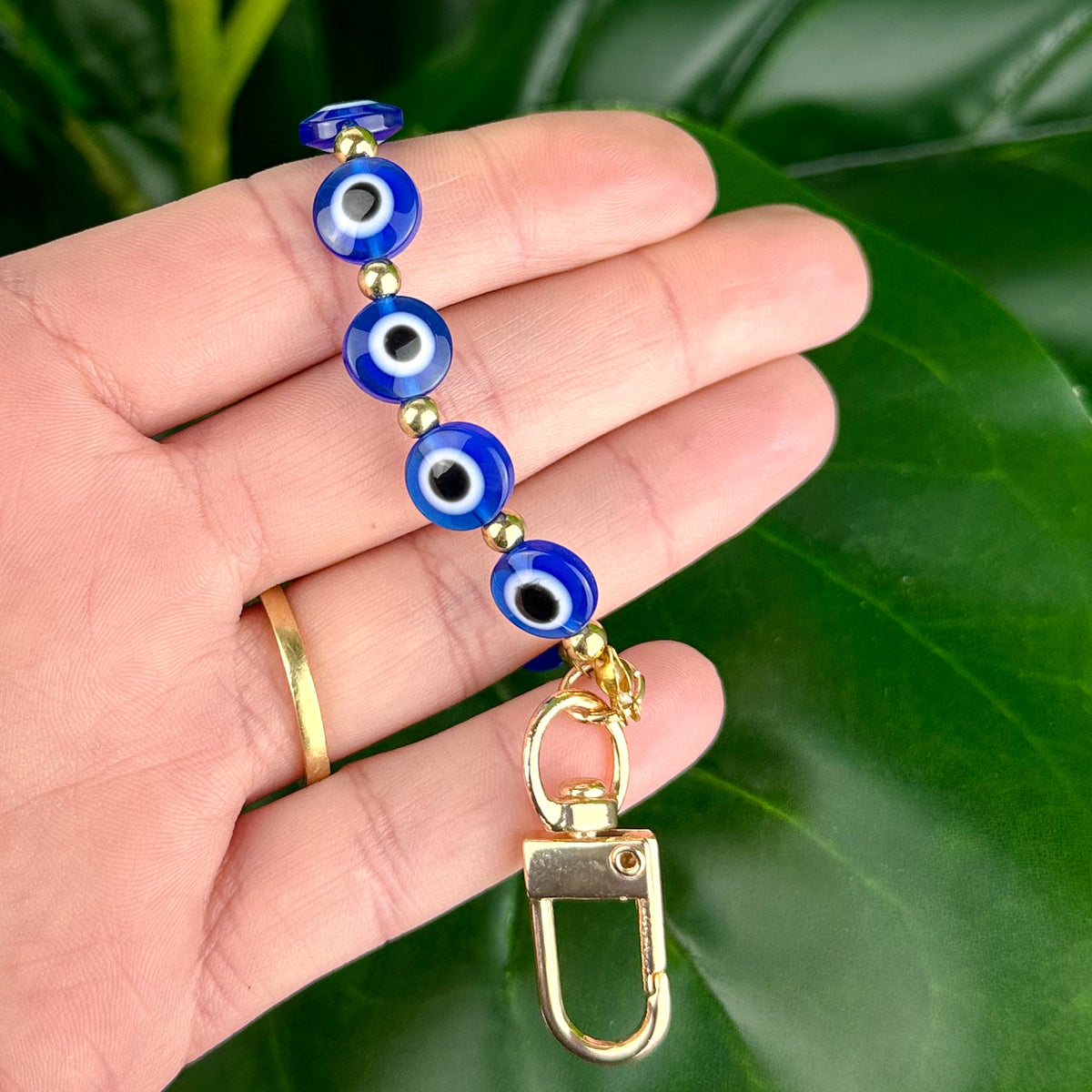 Beaded Evil Eye Keyring - Phone or Key Lanyard