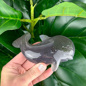 Agate Druzy Whale