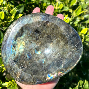 XL Labradorite Bowl Carving from Madagascar | Flash, Protection & Luxury Crystal Décor
