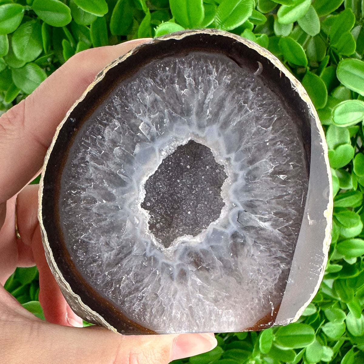 Polished Druzy Agate Slice – Inner Strength & Stability