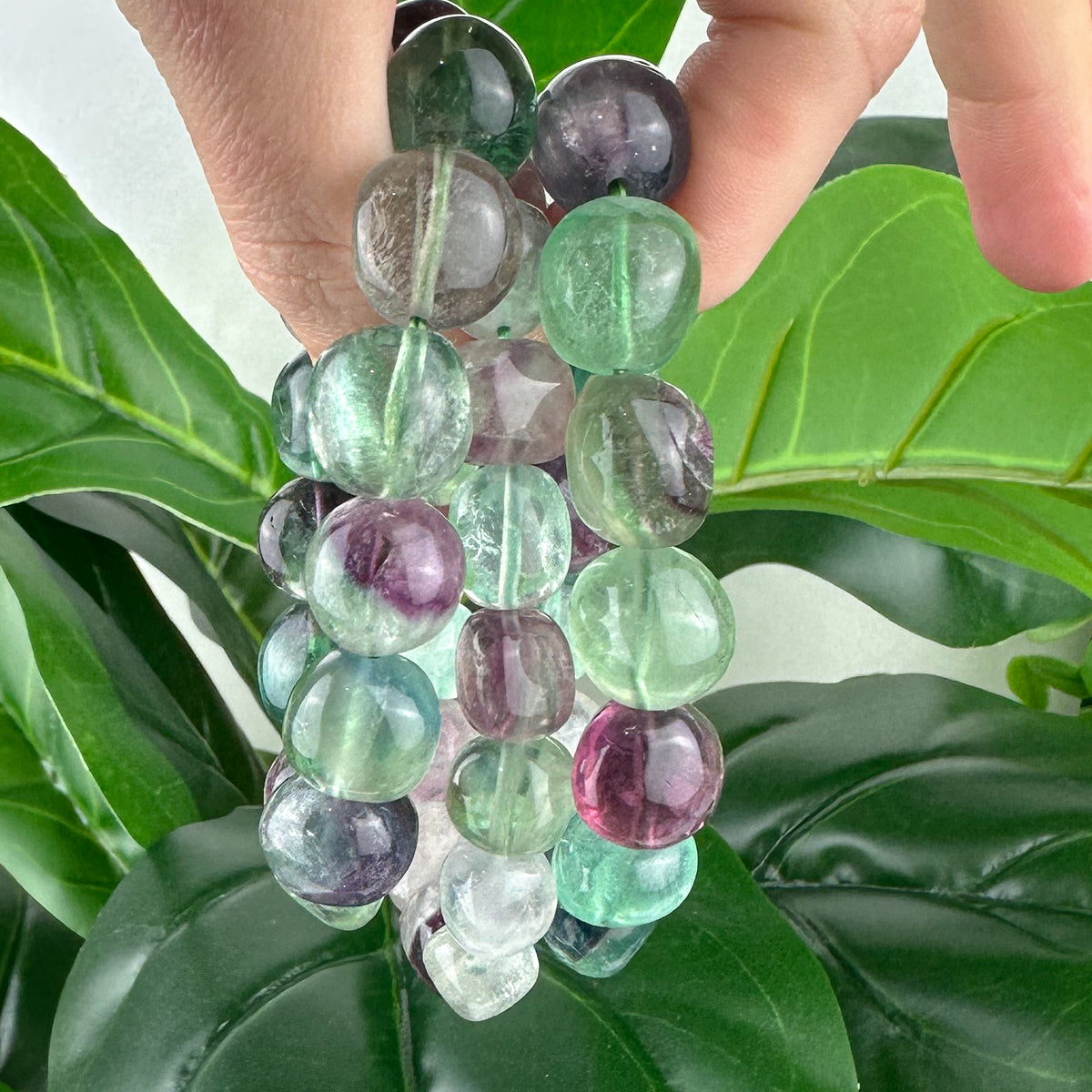 Rainbow Fluorite Nugget Bracelet – Focus & Flow
